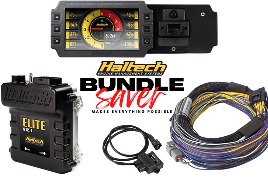 Haltech BUNDLE SAVER- Elite 750 + Basic Universal Wire- in Harness Kit + Wideband kit + IC-7 Dash